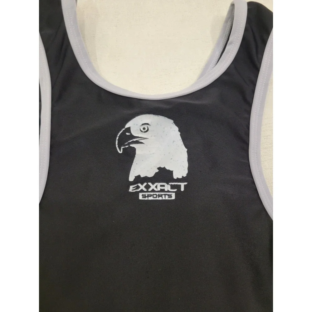 Exxact Sports Wrestling Singlet Sz S Black Freestyle Team‎ Spandex Used Leotard